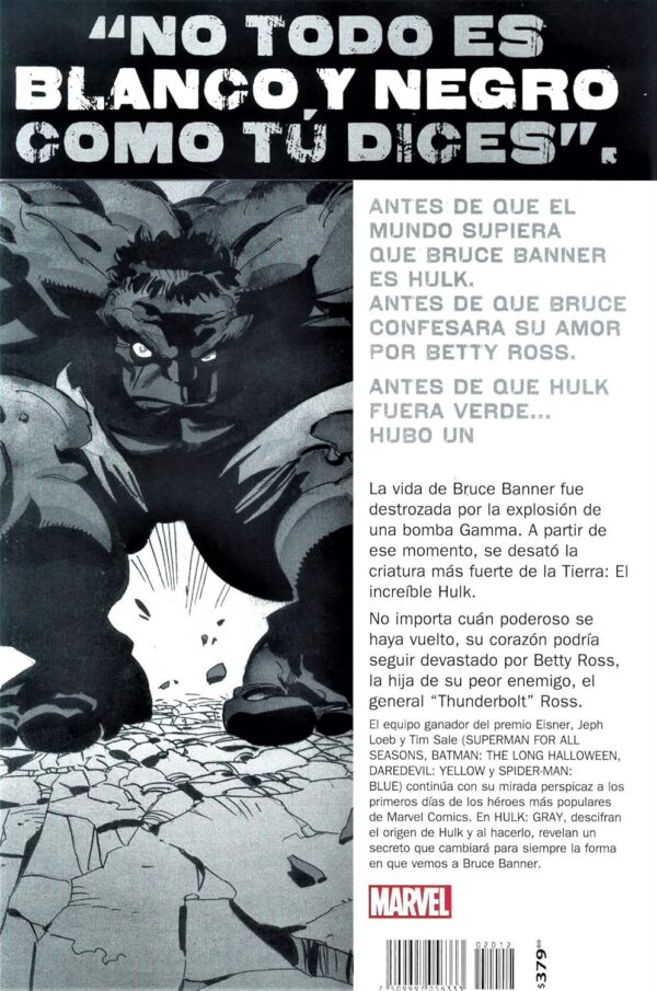 comcic 3 atras HULK GRAY DELUXE Comic de pasta dura