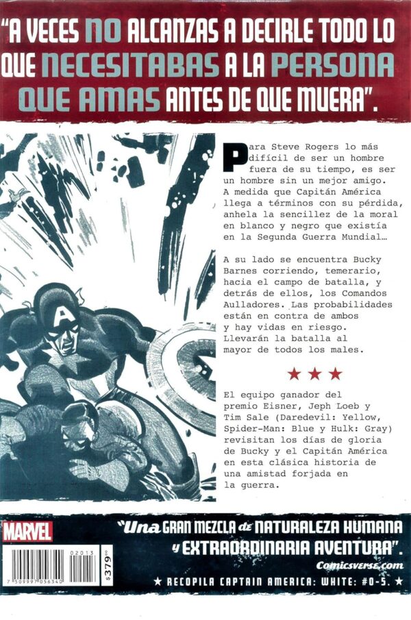 CAPITAN AMERICA WHITE Comic de pasta dura